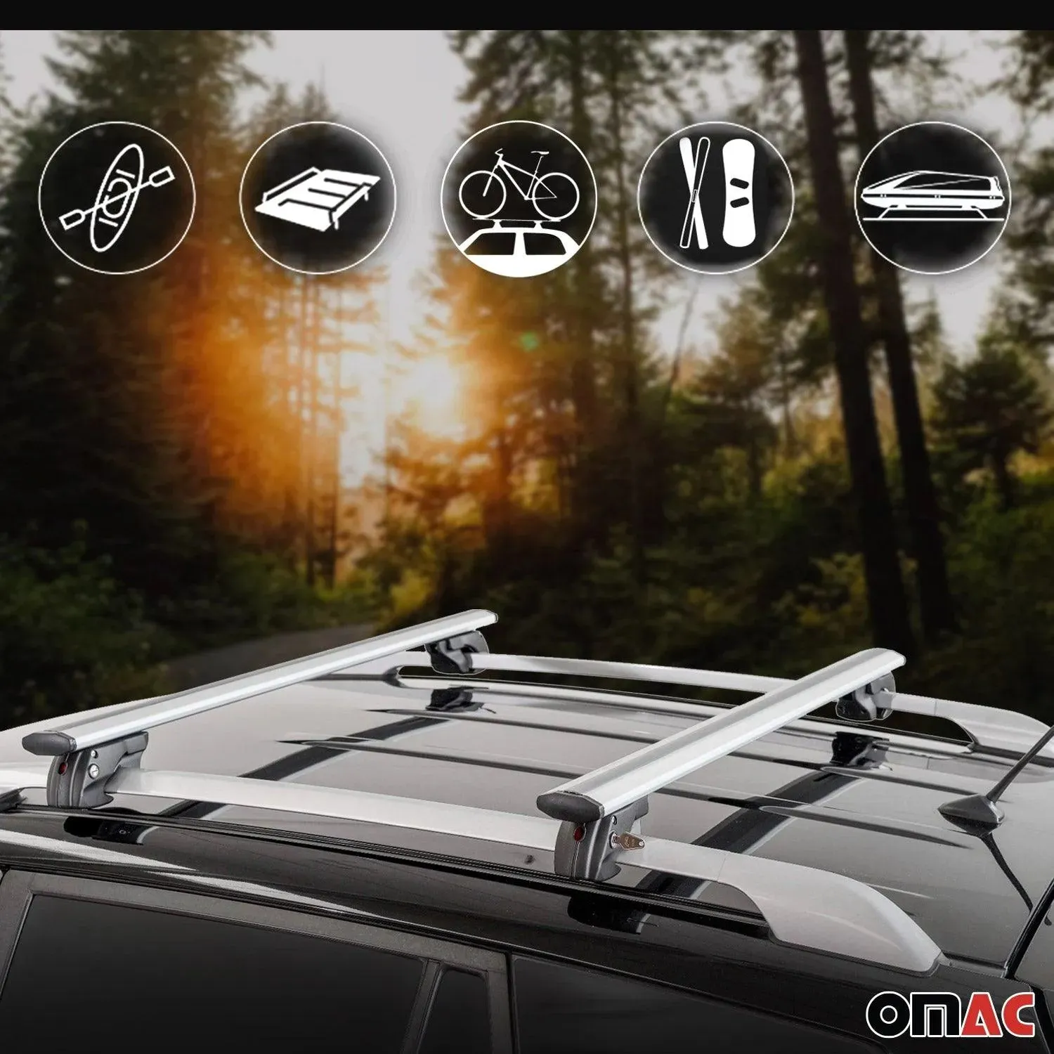 2000-2006 BMW X5 E53 Roof Rack Cross Bars Silver