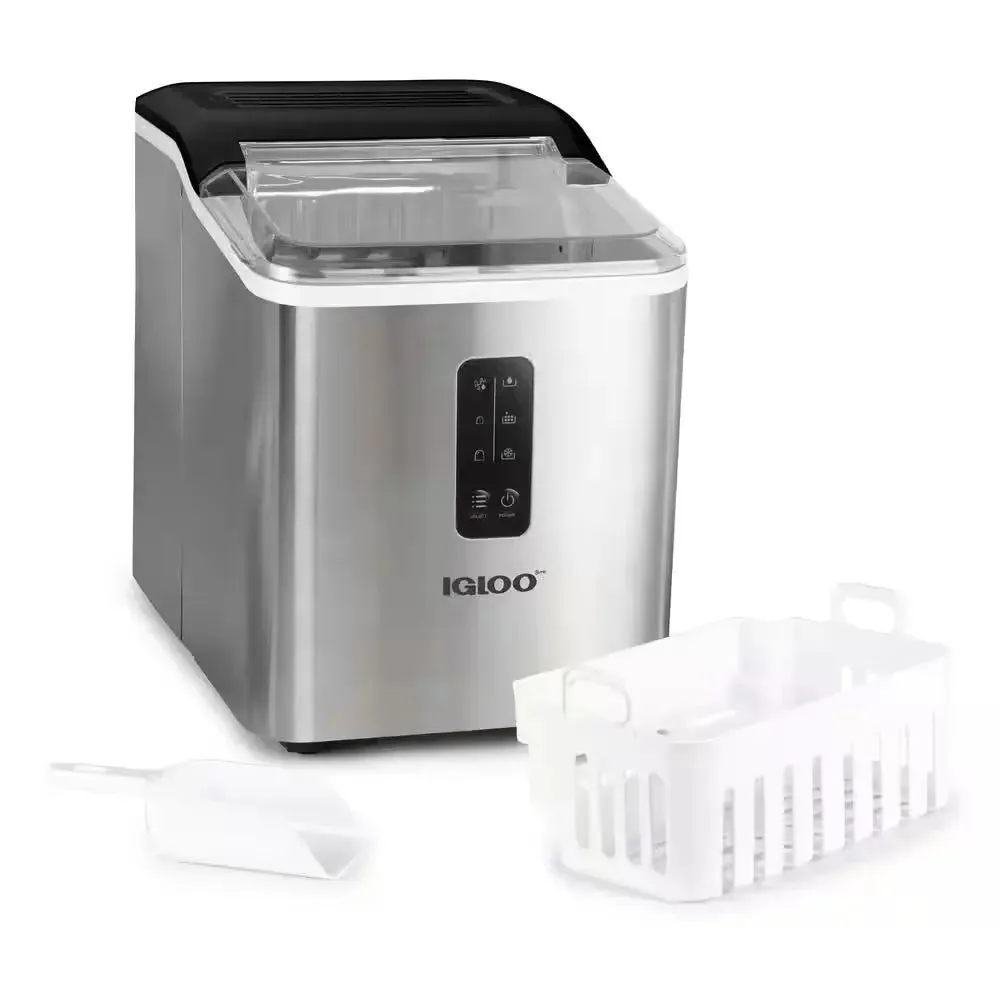 26 Lb. Portable Ice Maker in Stainless Steel