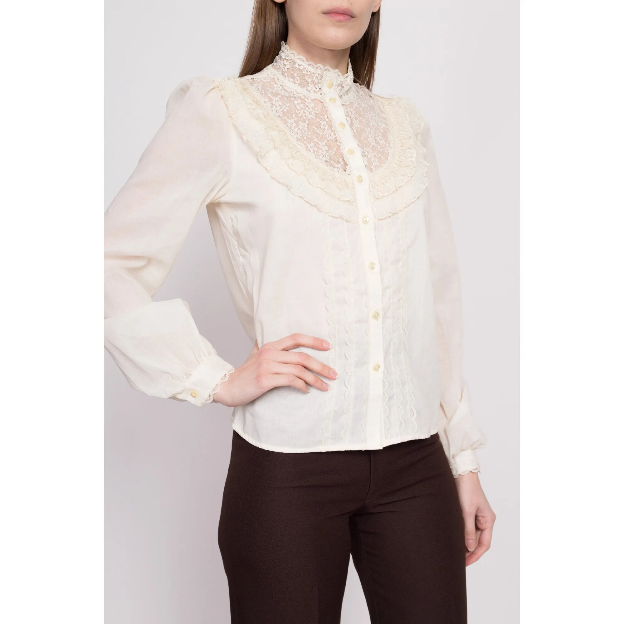 70s Jessica's Gunnies Prairie Blouse, Deadstock - Small