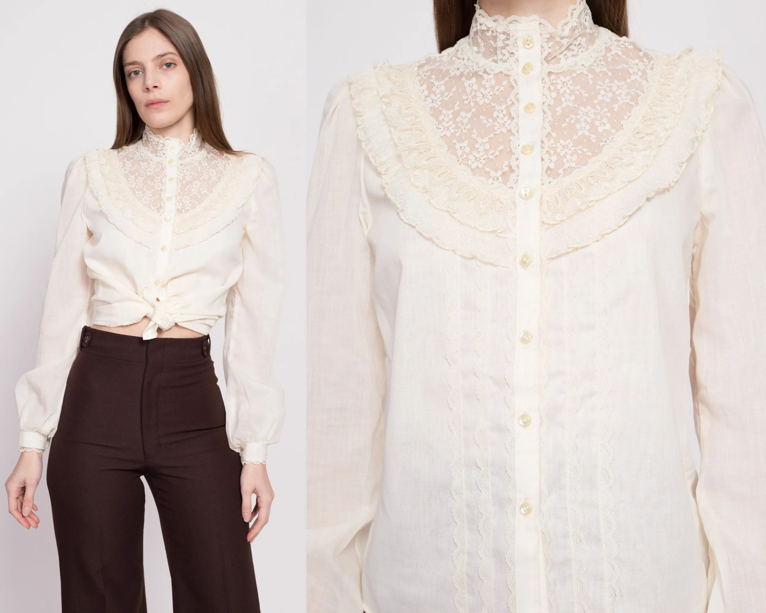 70s Jessica's Gunnies Prairie Blouse, Deadstock - Small