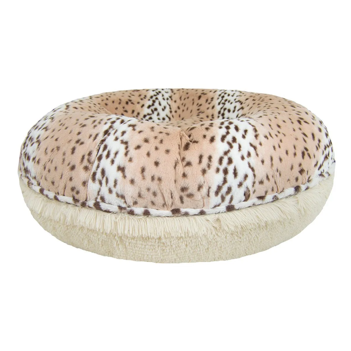 Bagel Dog Bed Aspen Snow Leopard/Blondie
