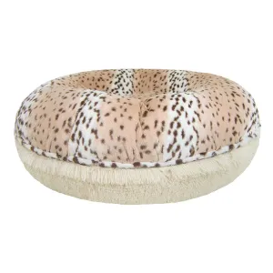 Bagel Dog Bed Aspen Snow Leopard/Blondie