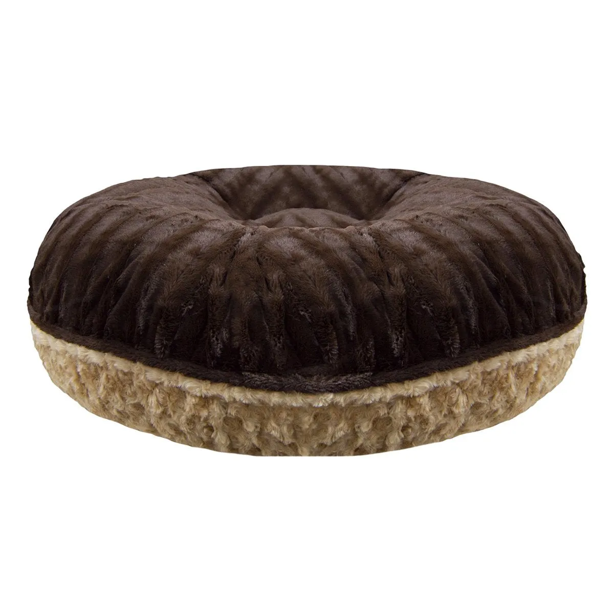 Bagel Dog Bed Camel Rose/Godiva Brown