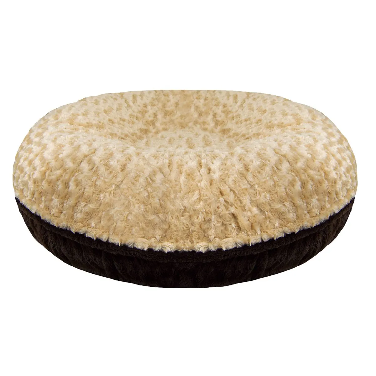 Bagel Dog Bed Camel Rose/Godiva Brown