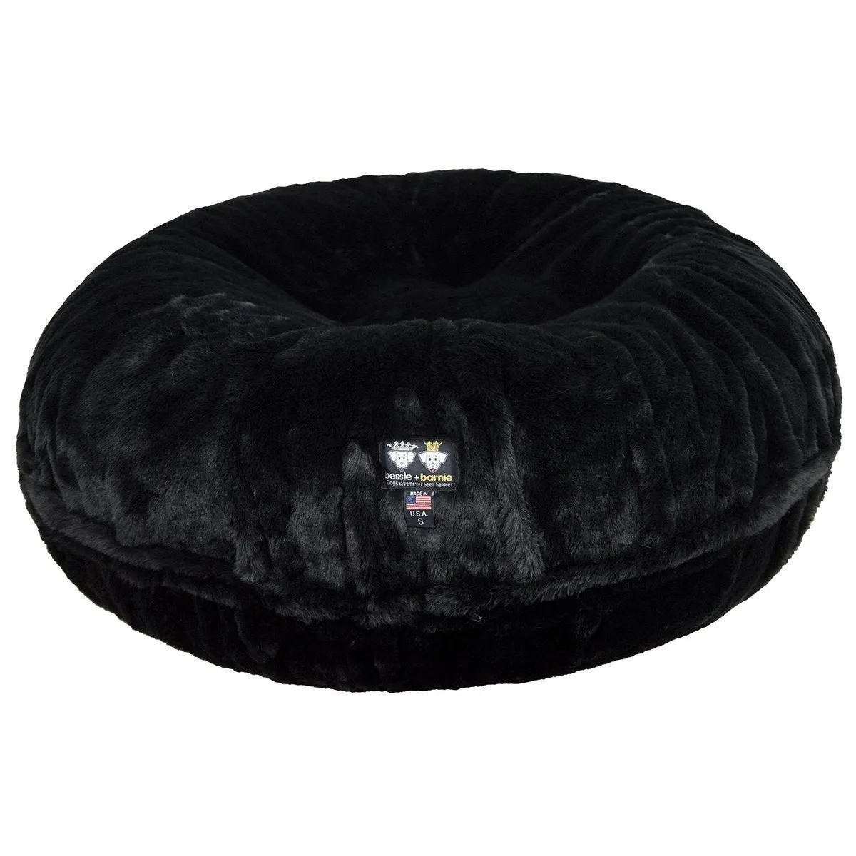 Bagel Dog Bed Short Shag Black Panther