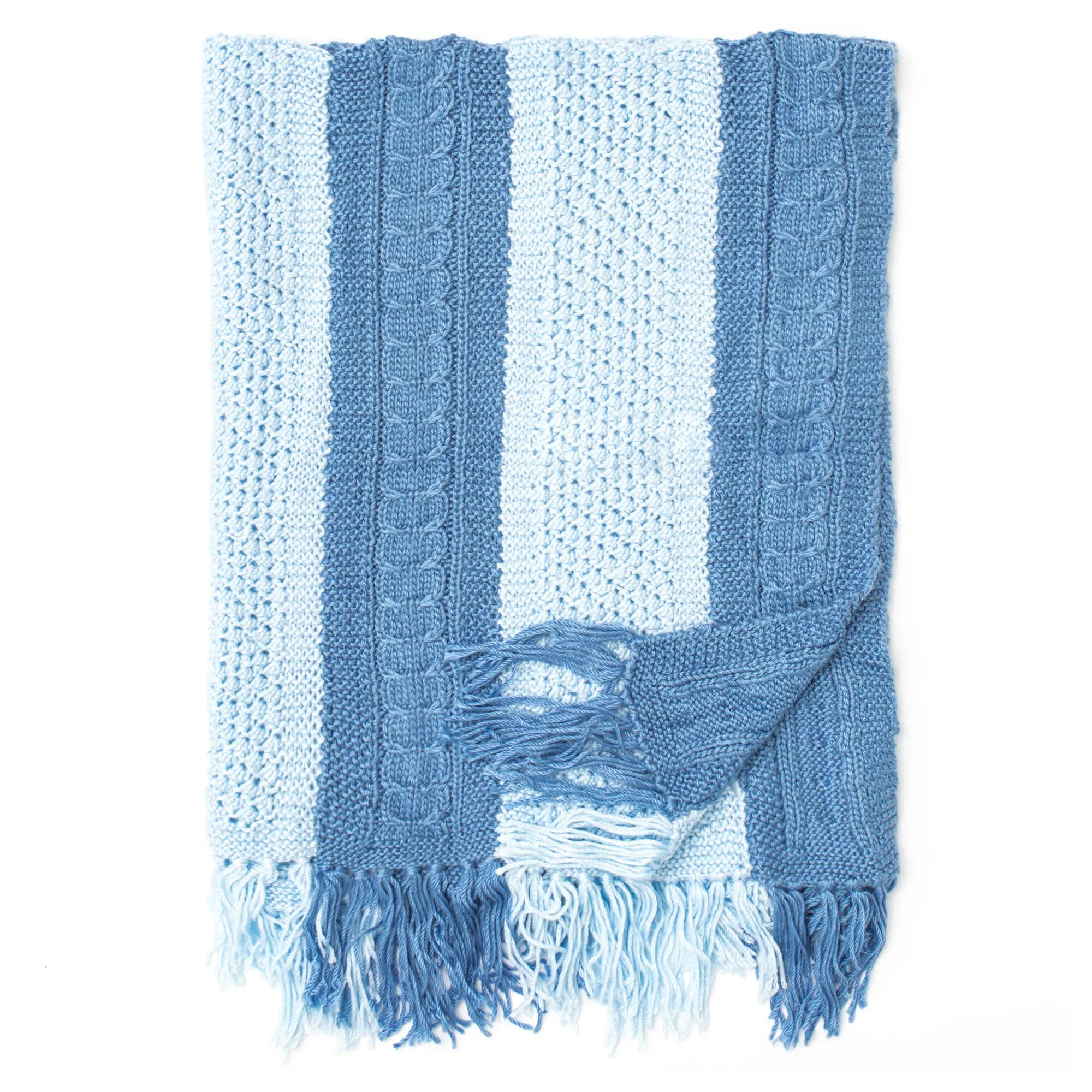 Bernat Shades Of Blue Knit Blanket