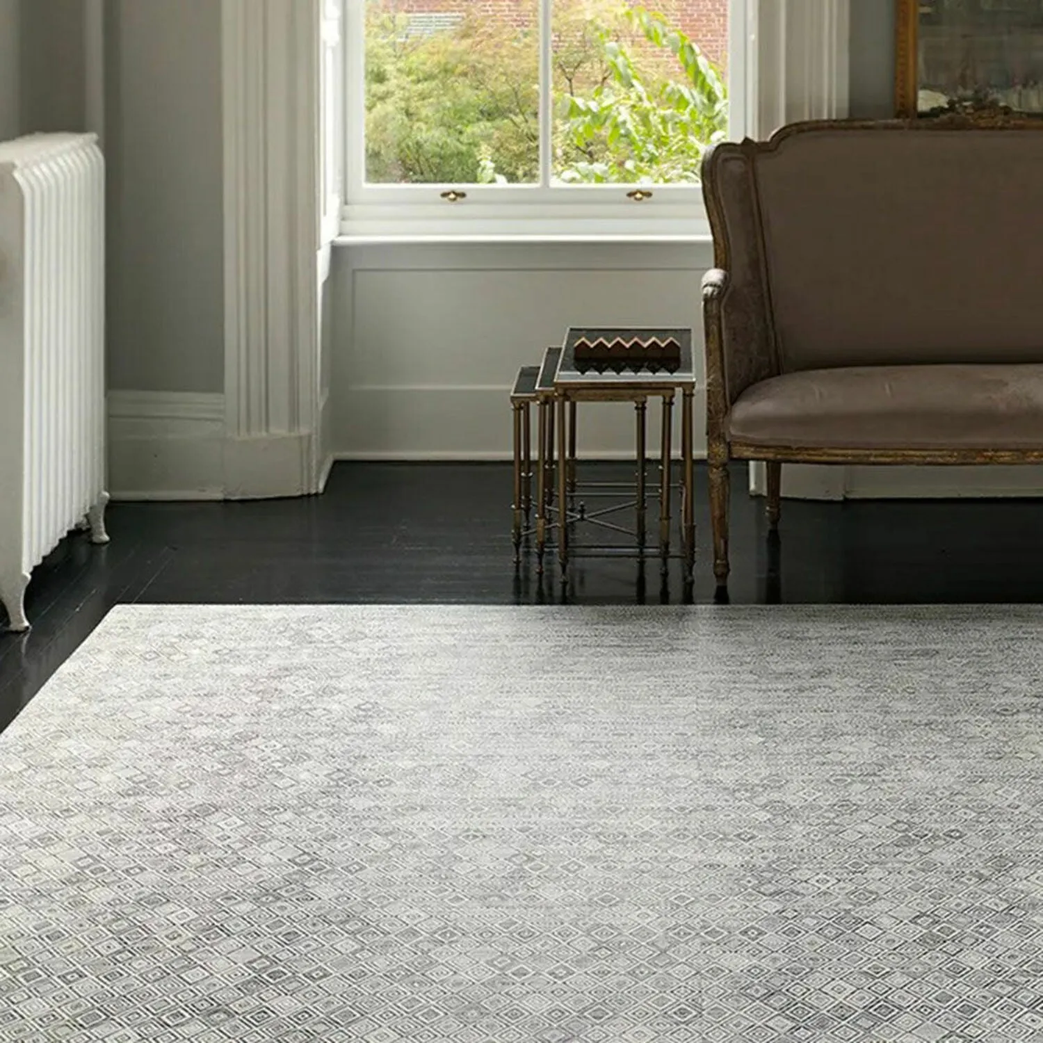 chilewich | woven floor runner 66x183cm (26x72") | mosaic black   white