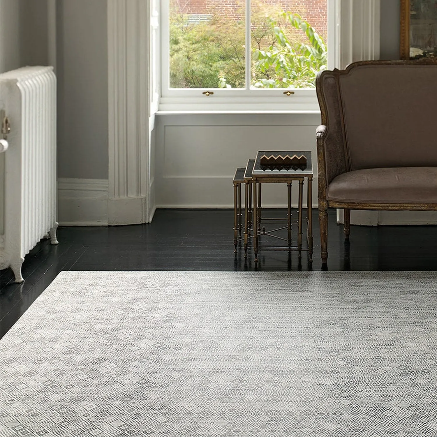 chilewich | woven floormat 59x92cm (23x36") | mosaic black   white