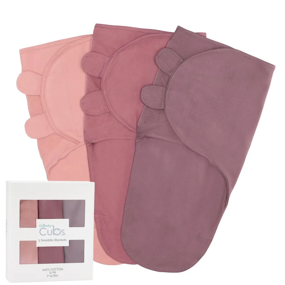 Comfy Cubs - Baby Easy Swaddle Blankets 3 Pack