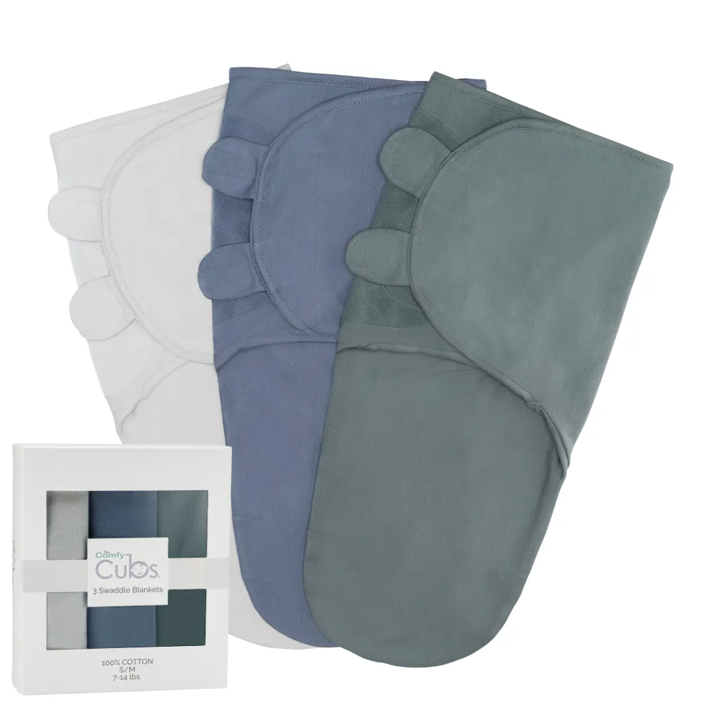 Comfy Cubs - Baby Easy Swaddle Blankets 3 Pack