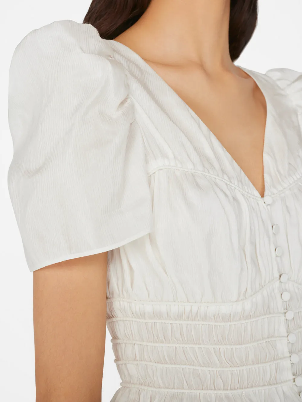 Corded Covered Shoulder Top -- Blanc