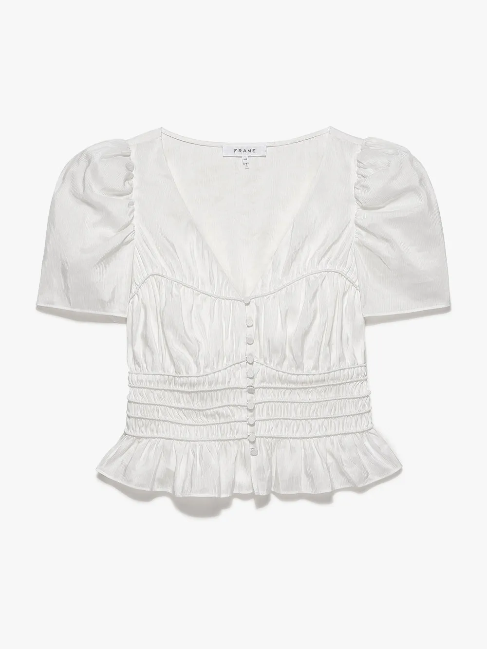 Corded Covered Shoulder Top -- Blanc