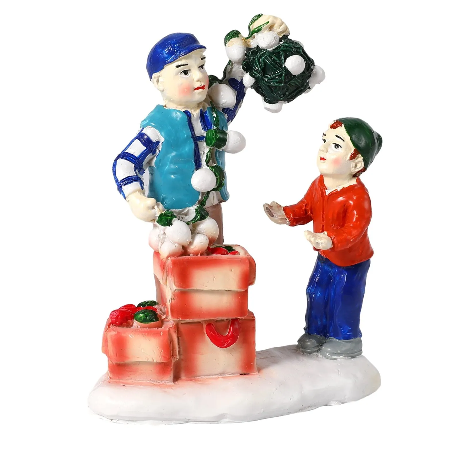 cozy Christmas Village Houses Set Decorations - LED Lights Christmas Collection Figurines Buildings Desktop Ornaments for Christmas Decorations Landscape Decor Snow Village Displays T8