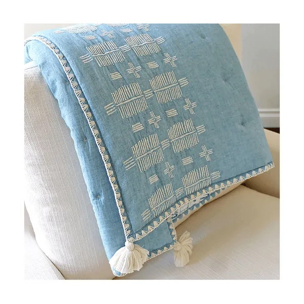 Crane Baby Quilted Blanket - Caspian