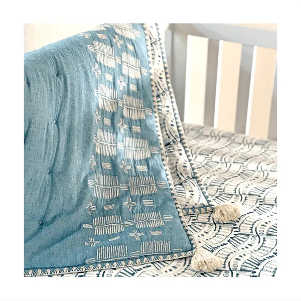 Crane Baby Quilted Blanket - Caspian