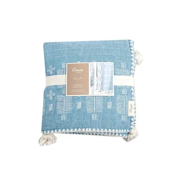 Crane Baby Quilted Blanket - Caspian