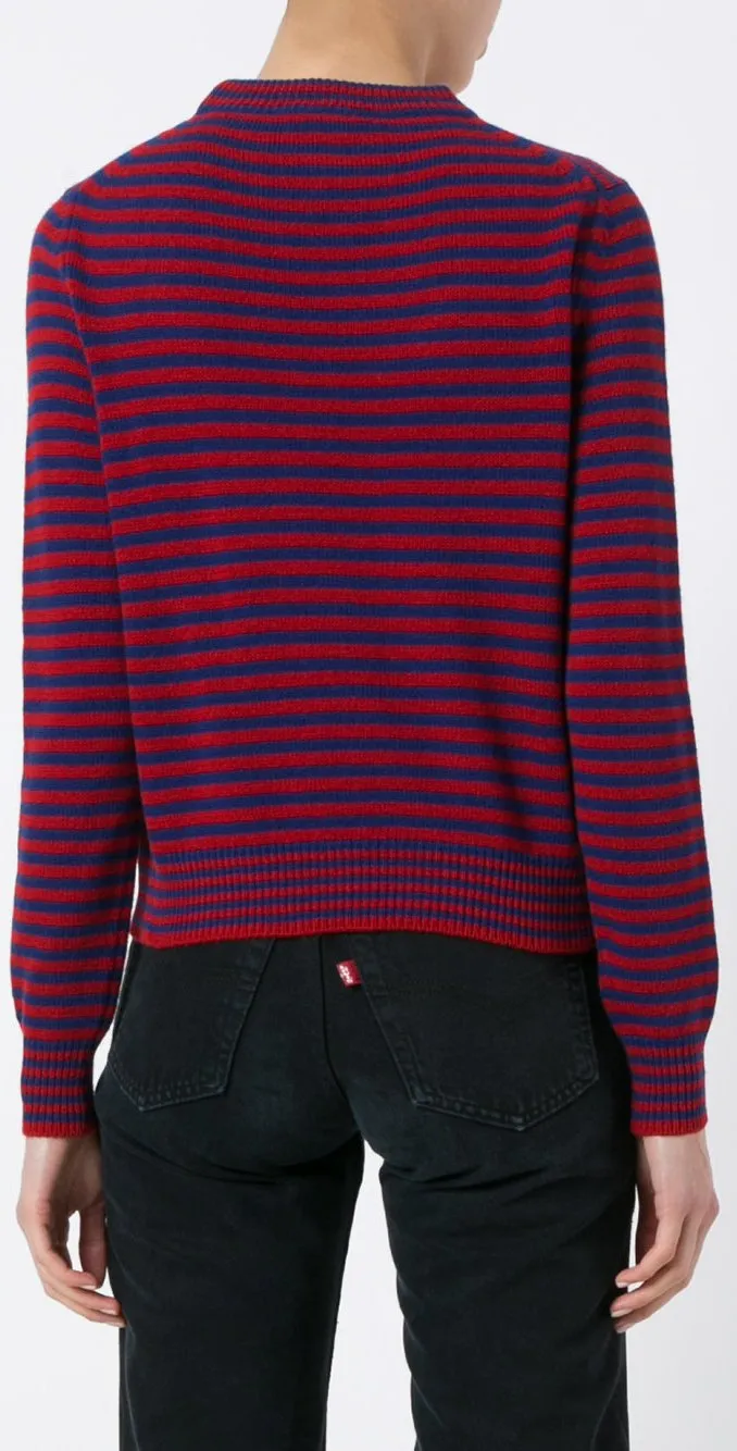 Dog & Stripe Intarsia Knit Sweater
