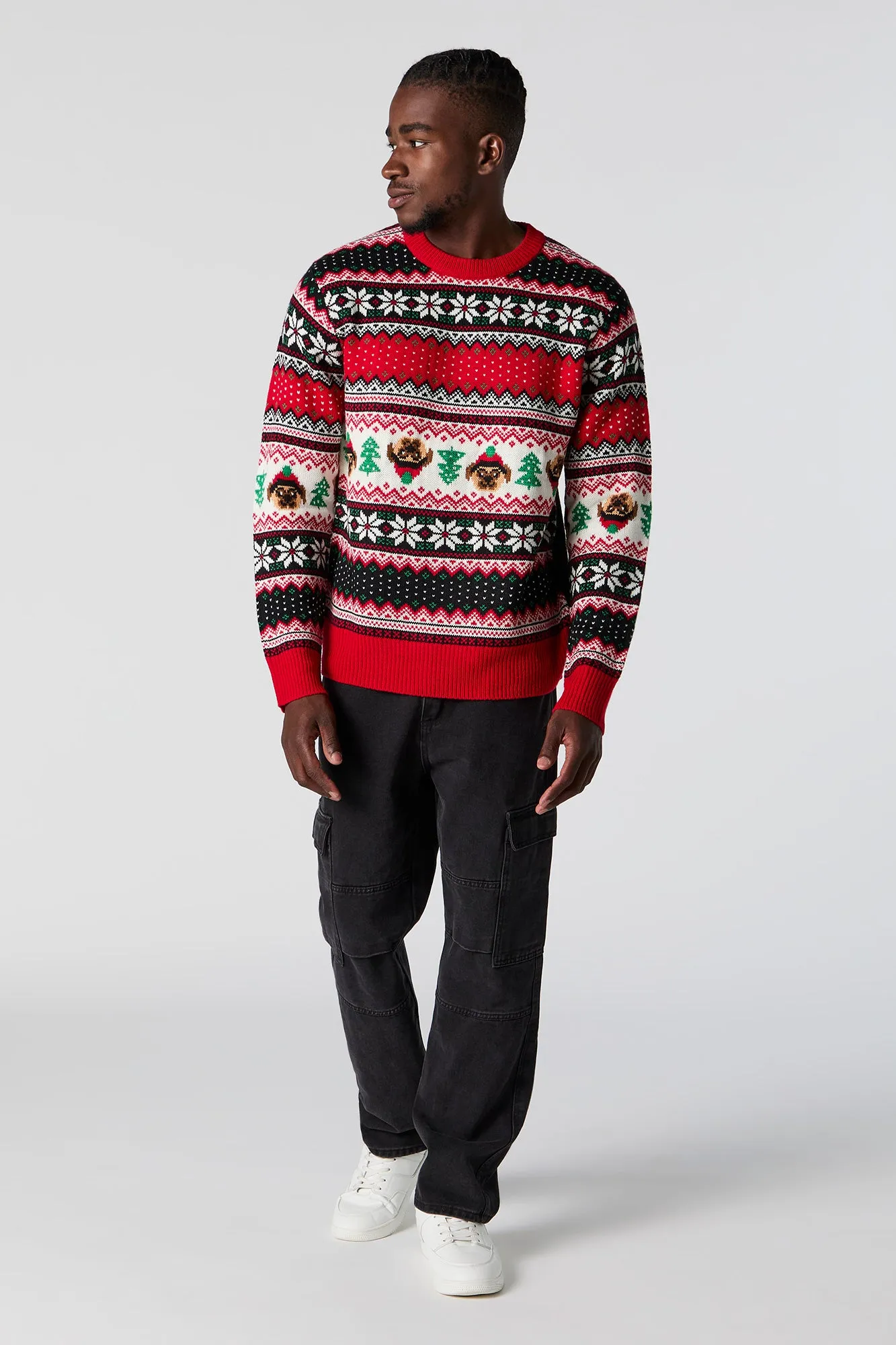 Dog Jacquard Knit Ugly Christmas Sweater