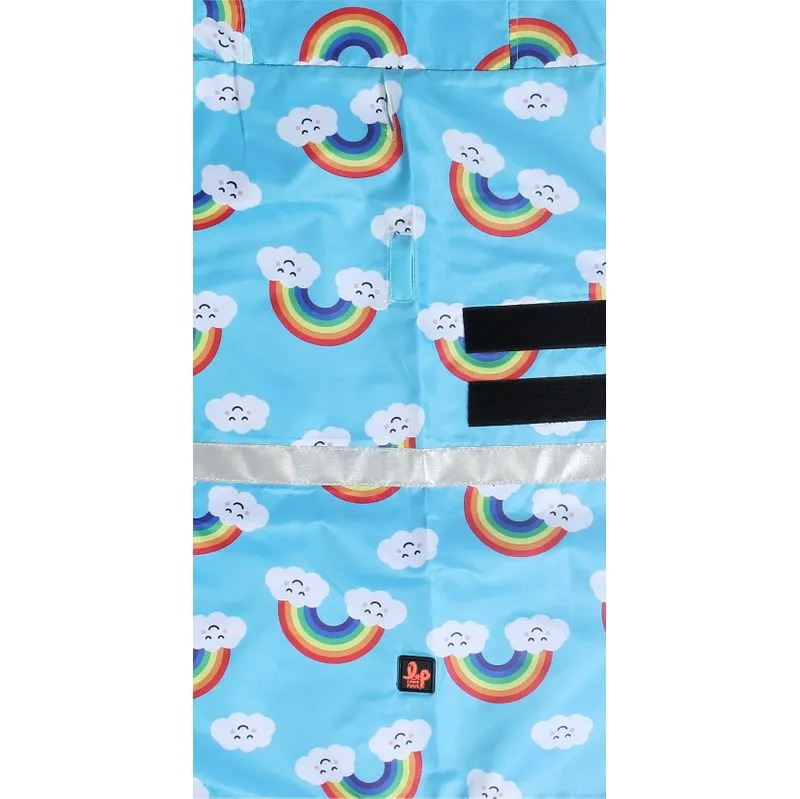 Dog Raincoat - Clouds & Rainbow (Sky Blue Printed)