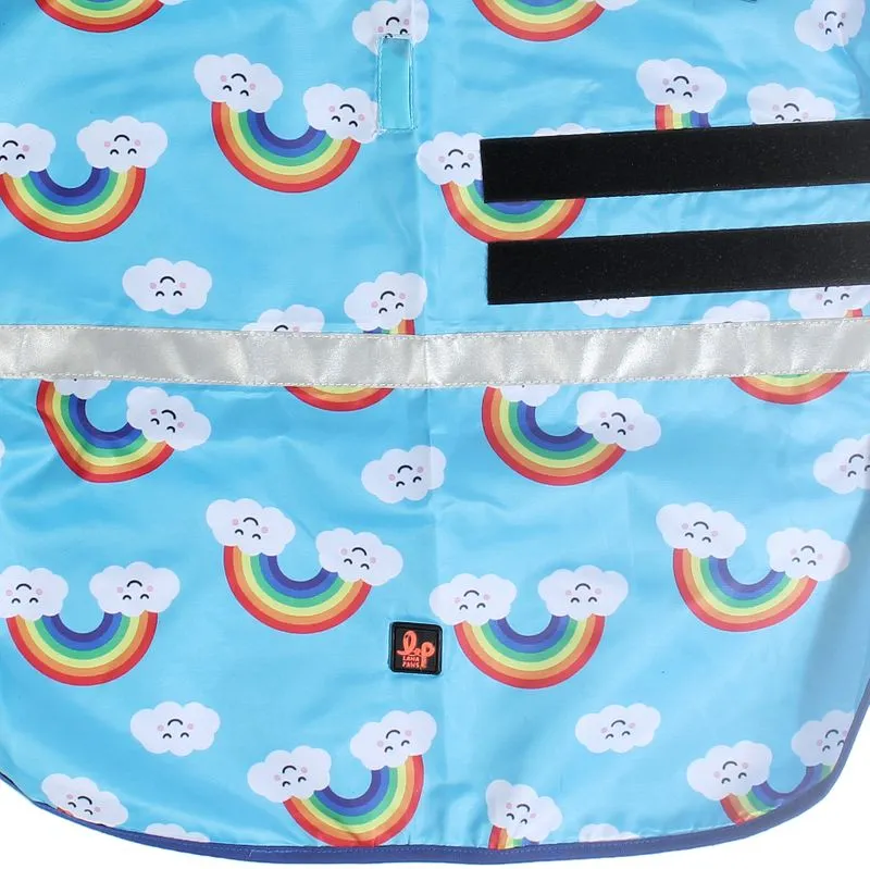Dog Raincoat - Clouds & Rainbow (Sky Blue Printed)