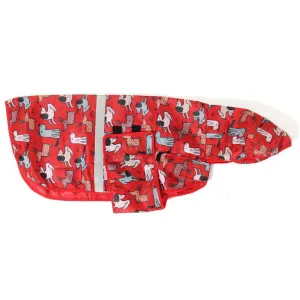 Dog Raincoat - Pupper Party (Red Printed)