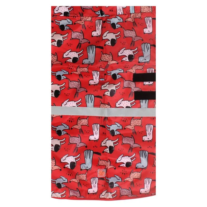 Dog Raincoat - Pupper Party (Red Printed)
