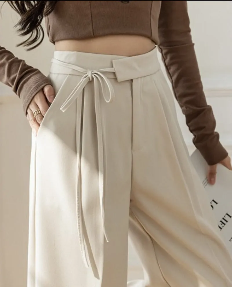 Elastic Waist Wide Leg Pants