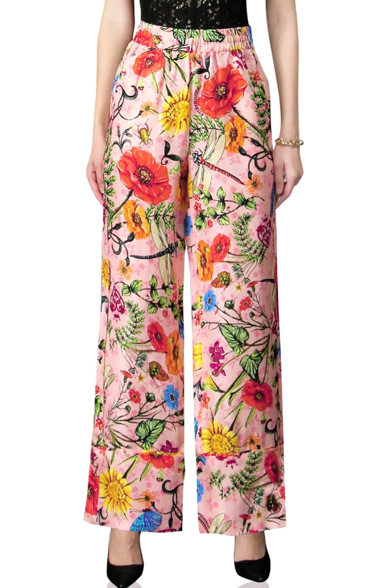 Flower  Print Straight Leg Pants