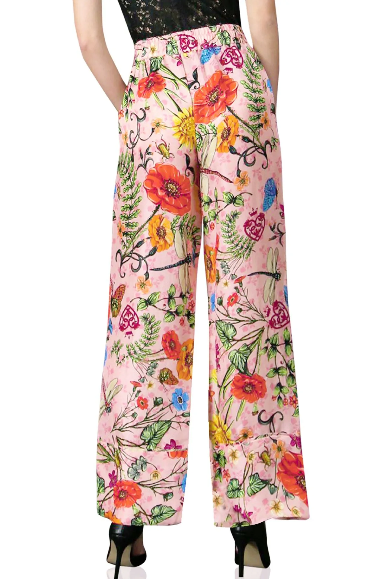 Flower  Print Straight Leg Pants
