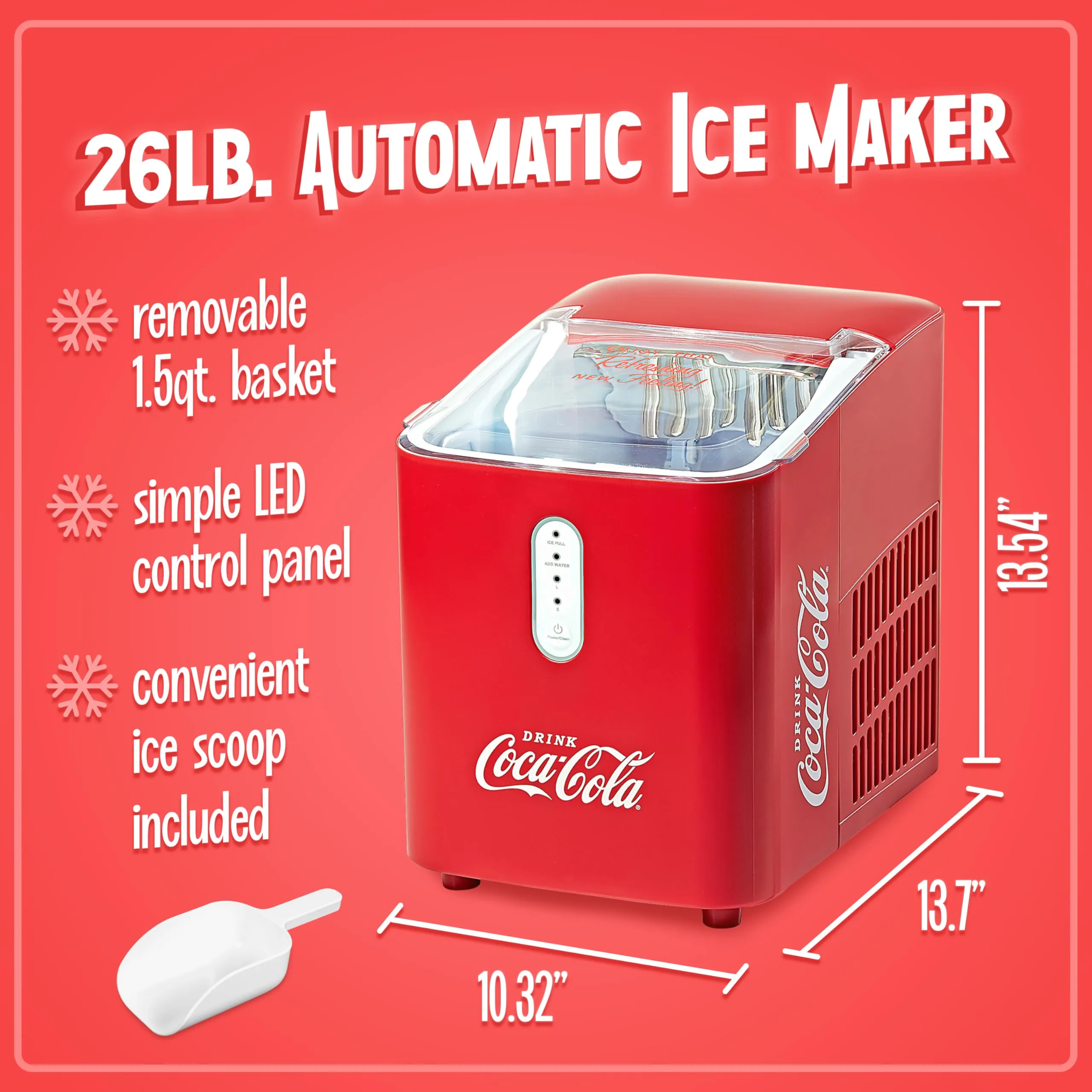 Igloo Ice Maker, Self-Cleaning, 26 lbs Daily