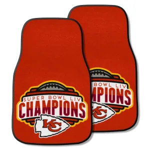 Kansas City Chiefs Front Carpet Car Mat Set - 2 Pieces, 2020 Super Bowl LIV Champions