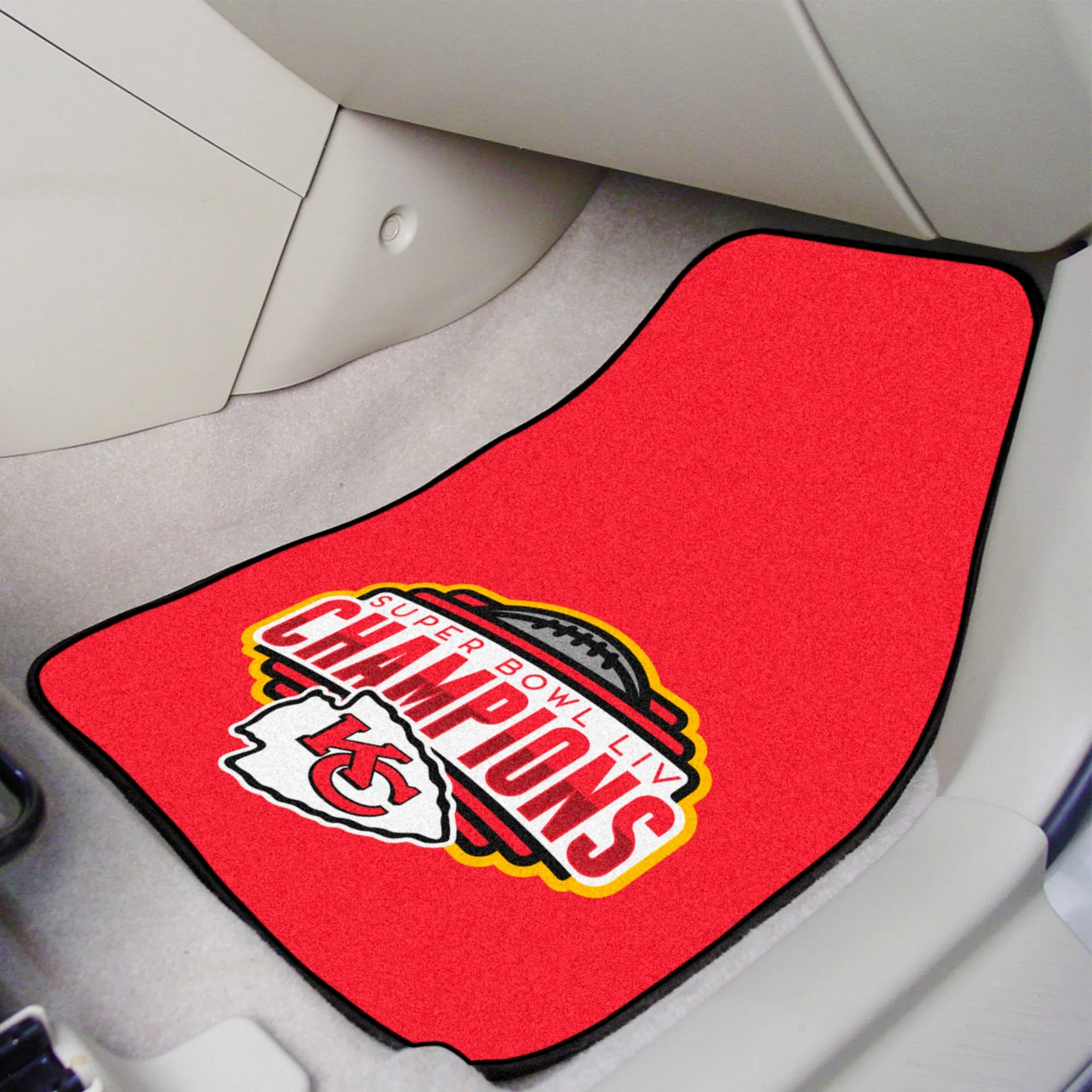 Kansas City Chiefs Front Carpet Car Mat Set - 2 Pieces, 2020 Super Bowl LIV Champions