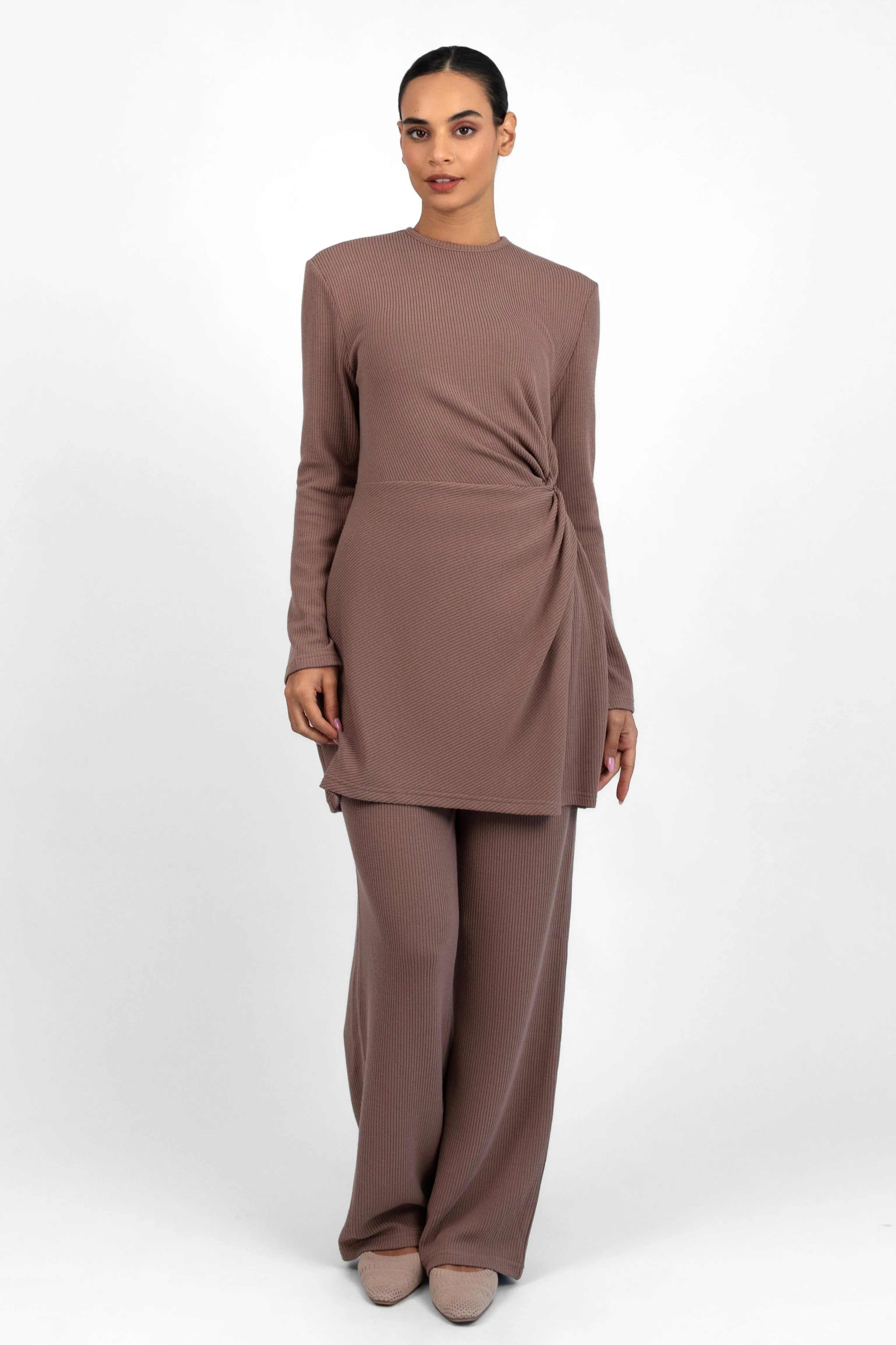 Knit Relaxed Fit Pants - Cinder