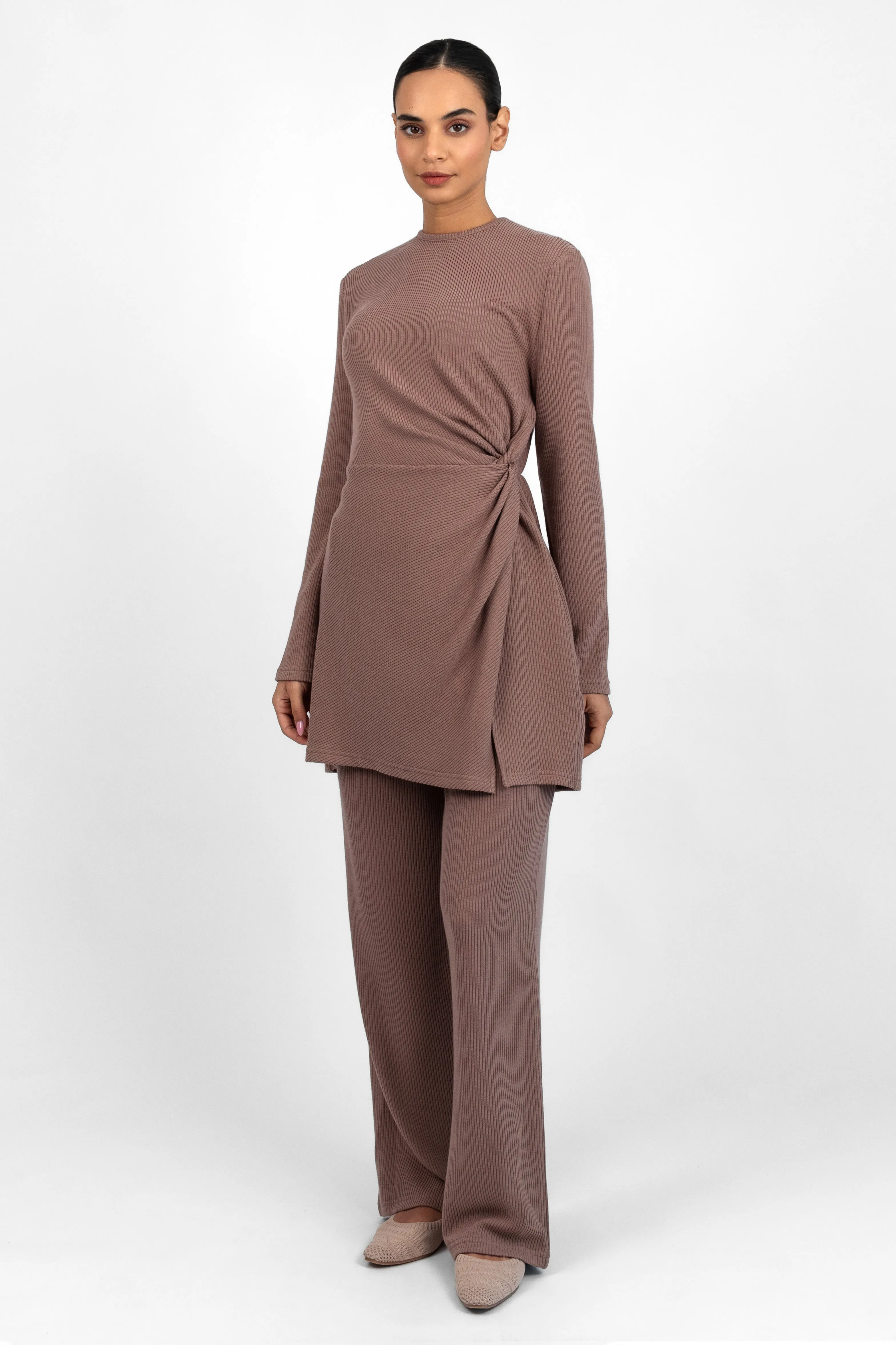 Knit Relaxed Fit Pants - Cinder