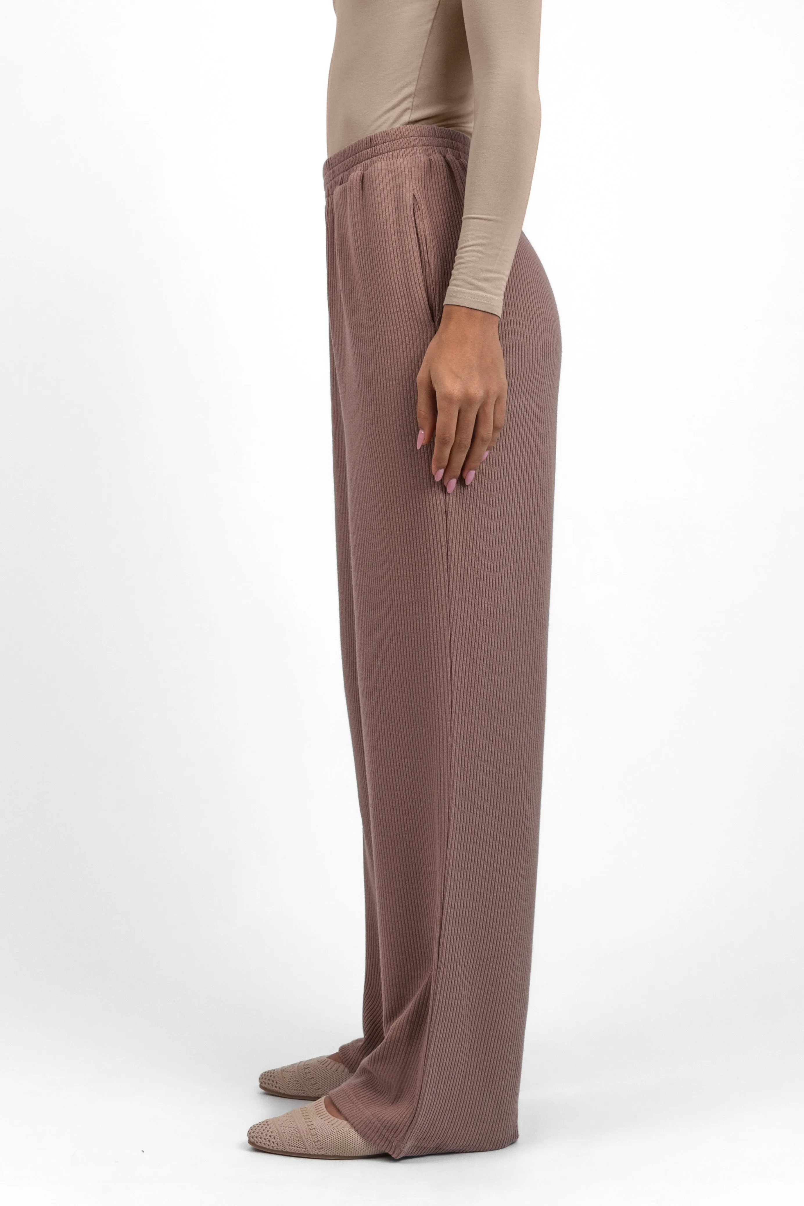 Knit Relaxed Fit Pants - Cinder