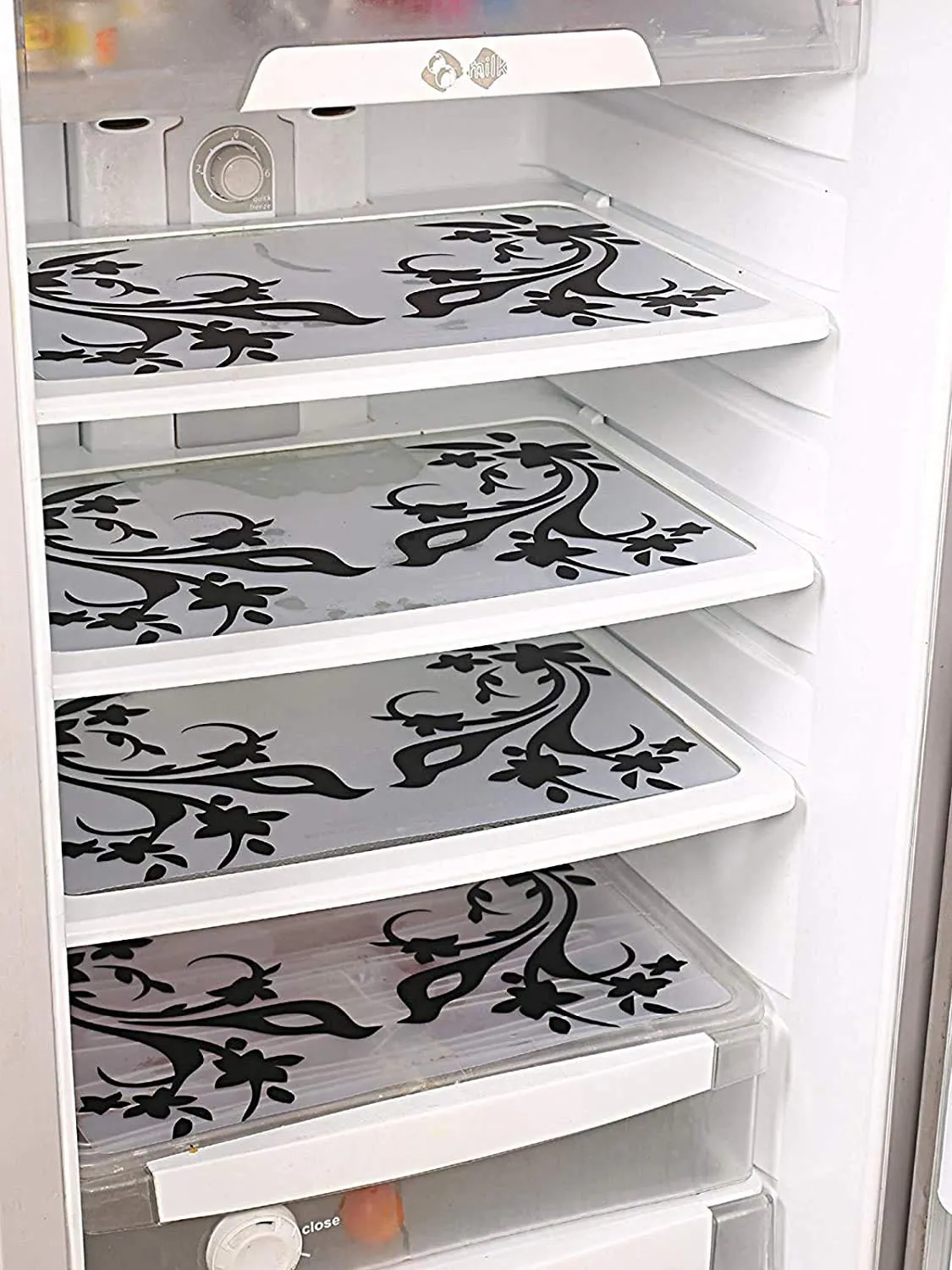 Kuber Industries Refrigerator Drawer Mat|Bird Design & Water Proof PVC Material,Pack of 6 (Multicolour)-CTKTC0710(Polyvinyl Chloride)