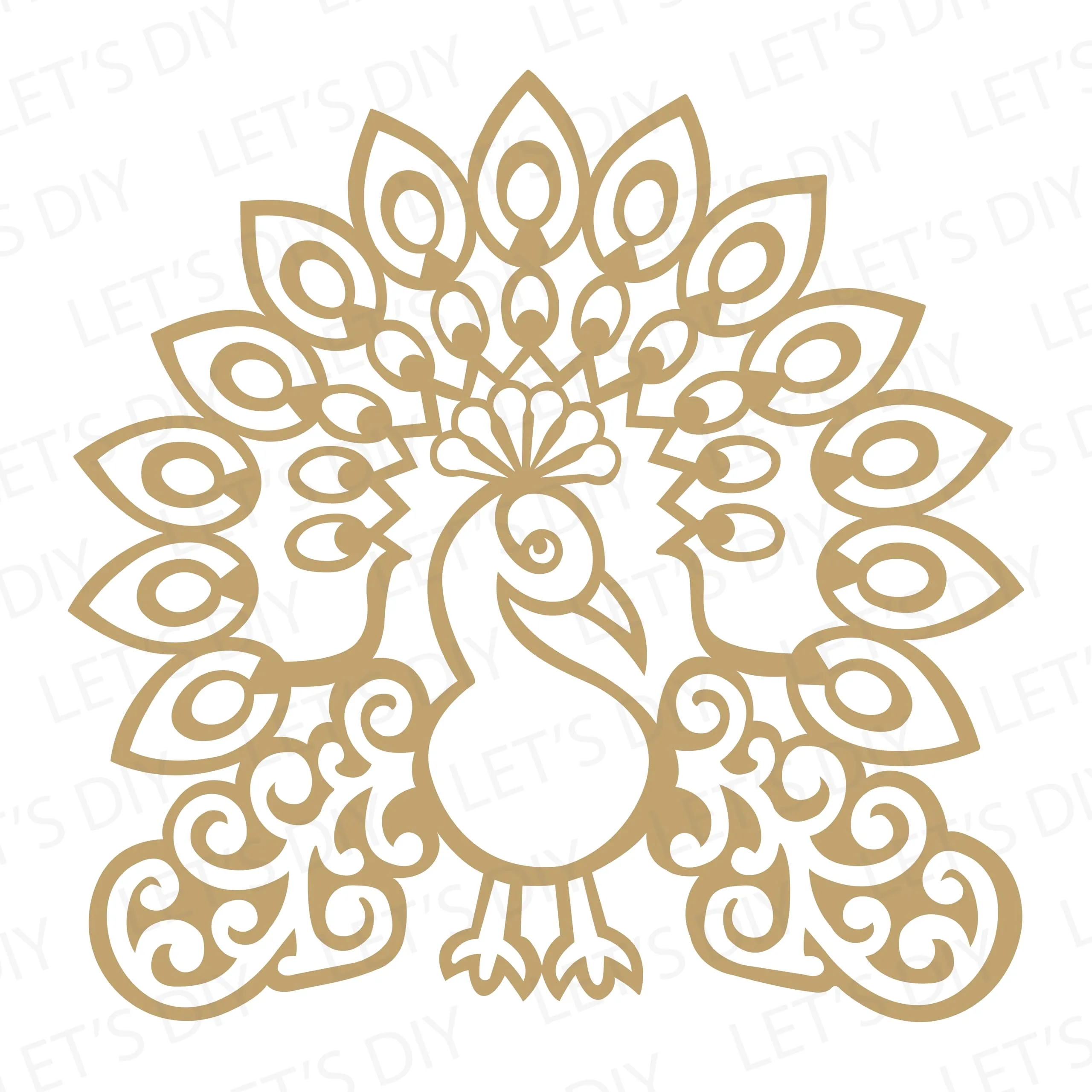 LET'S DIY 11-Inch Reusable Peacock Rangoli Mats for Diwali & Home Décor | Reusable Templates for Floor & Table | Fill with Rangoli,or Grains | Ideal for Navratri, Pongal, Pooja, Mandir Decoration