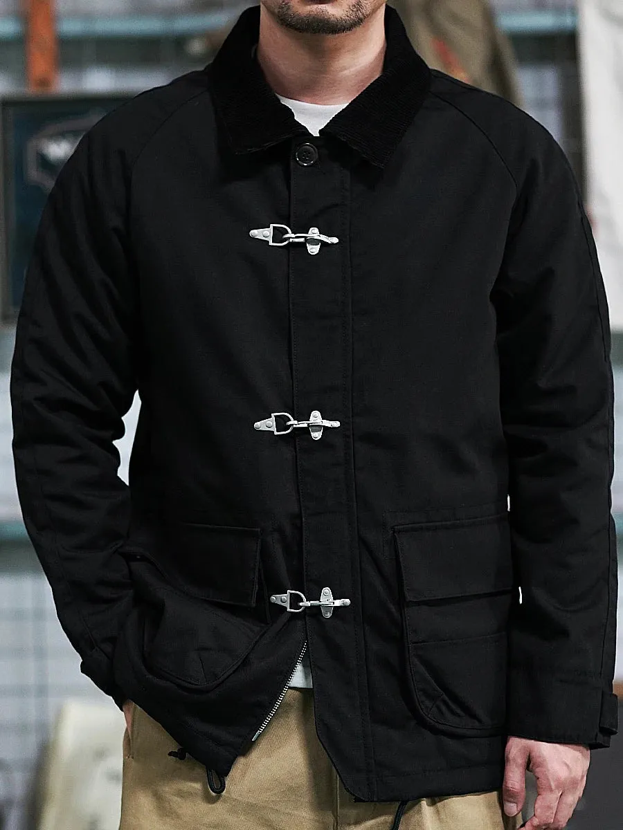 Men's Fireman Jacket Stand Collar Waterproof Windproof Military Clothing