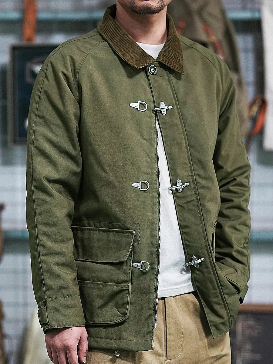 Men's Fireman Jacket Stand Collar Waterproof Windproof Military Clothing