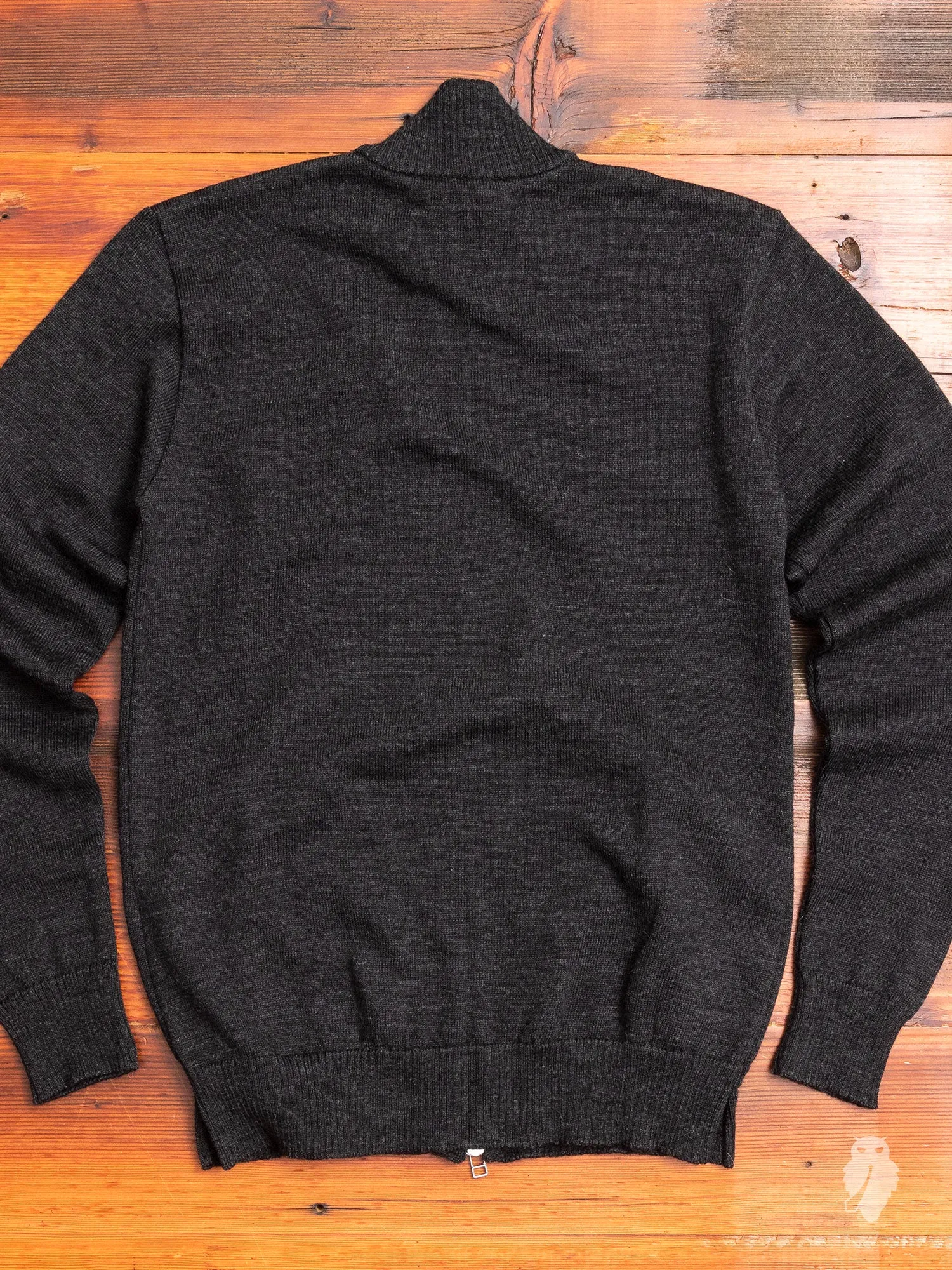 Mockneck Zip Sweater in Charcoal