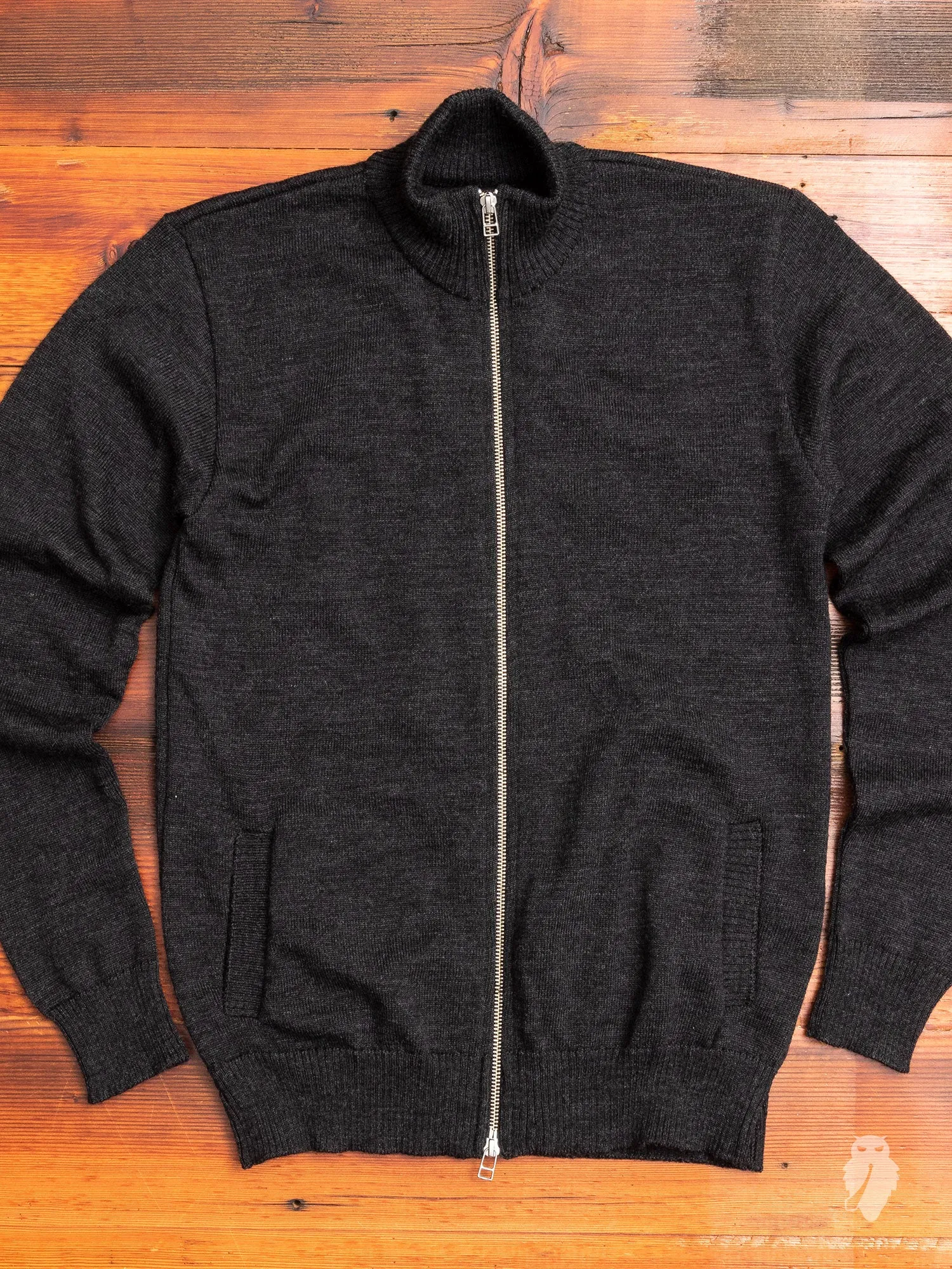 Mockneck Zip Sweater in Charcoal