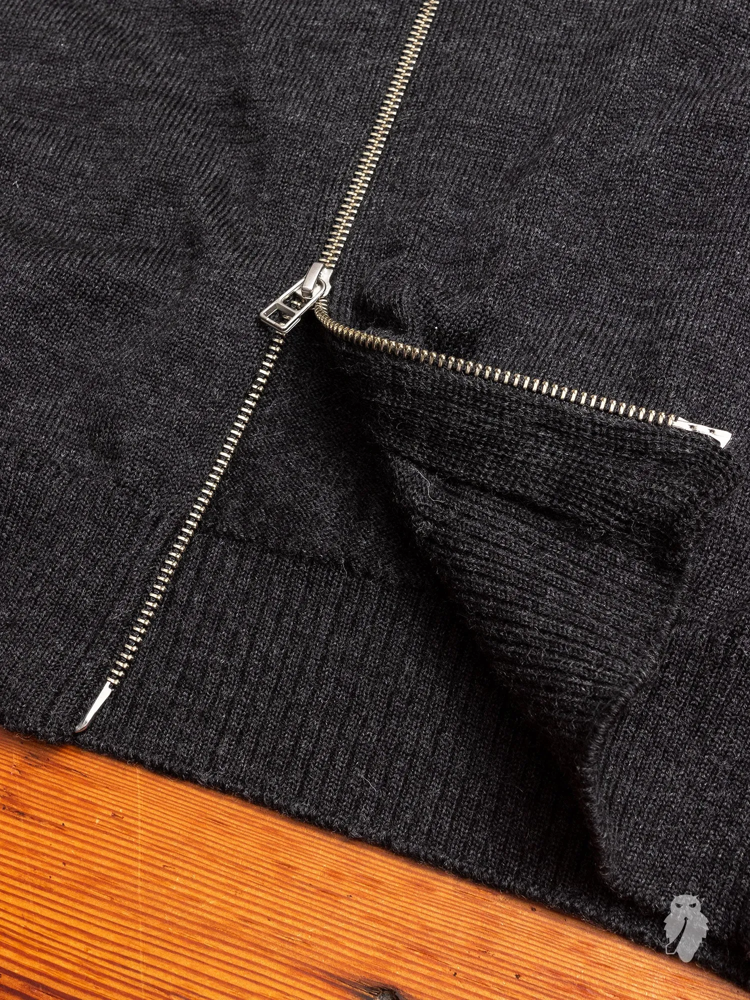Mockneck Zip Sweater in Charcoal