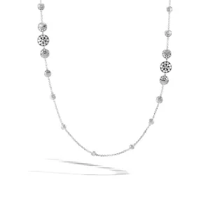 Moon Phase Hammered Station Necklace