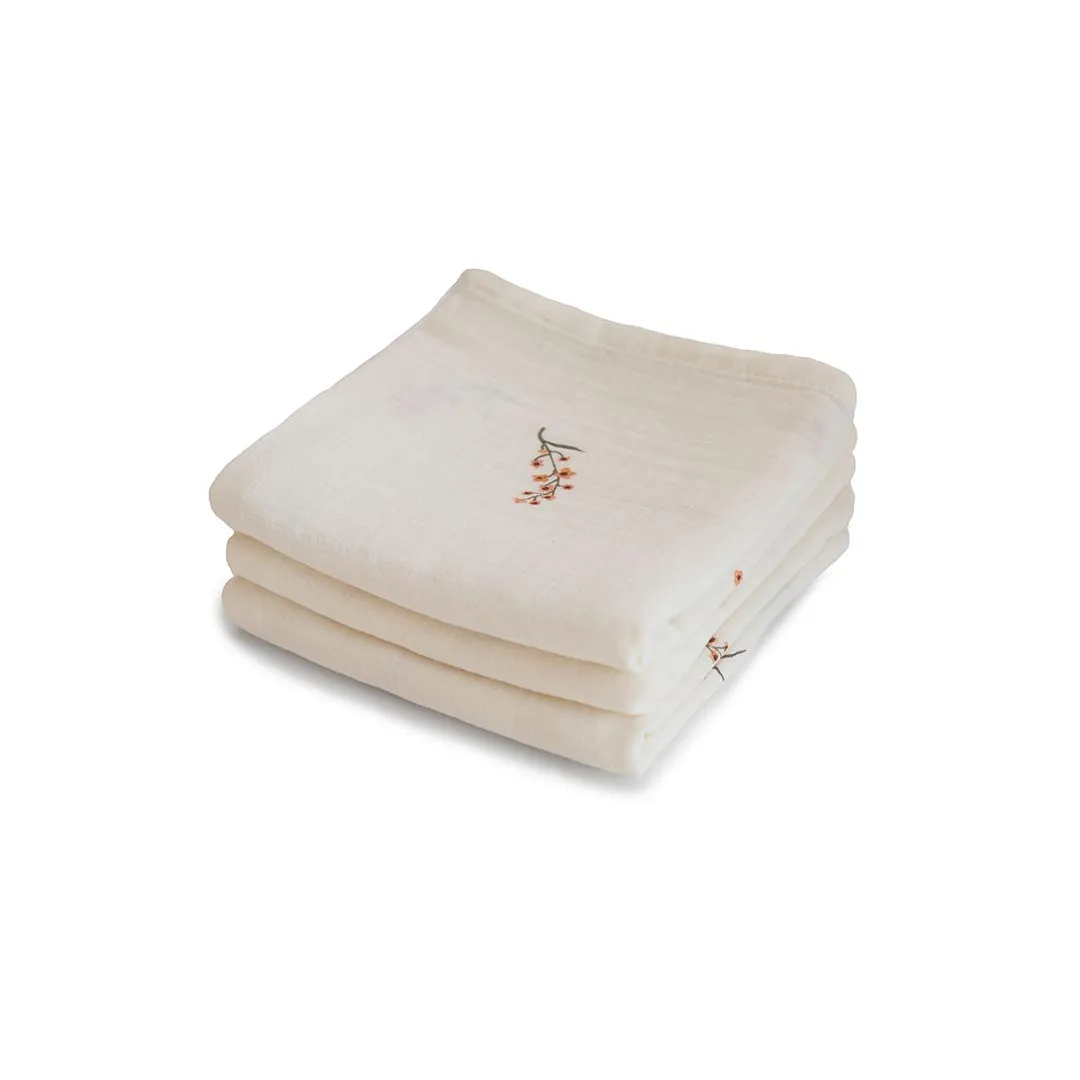 Mushie Muslin Cloths - 3 Pack - Flowers