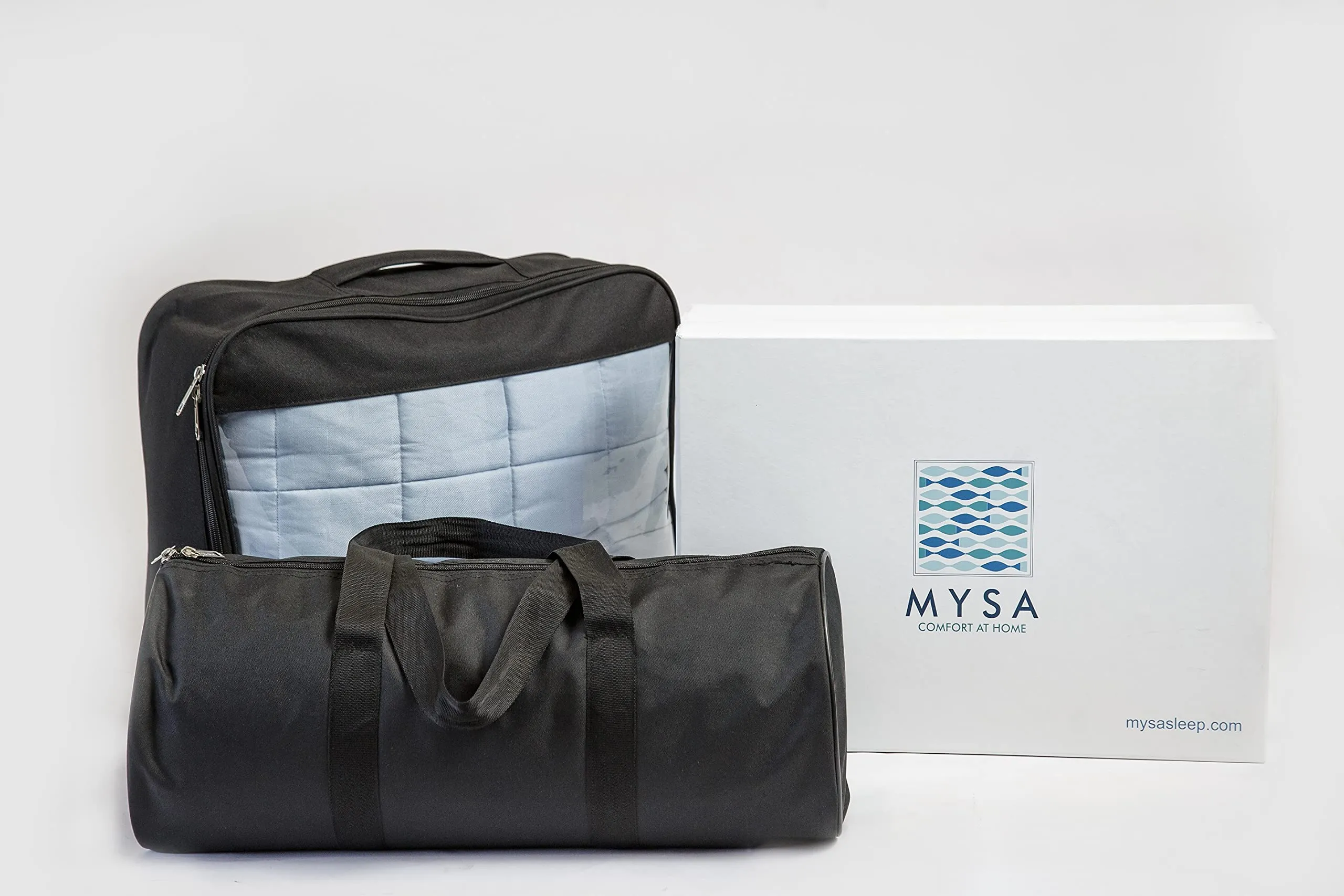 Mysa Sleep Cooling Tencel   Cotton Weighted Blanket for Kids, 7 lbs Blue Grey 41" x 60" for Sleep, Anxiety