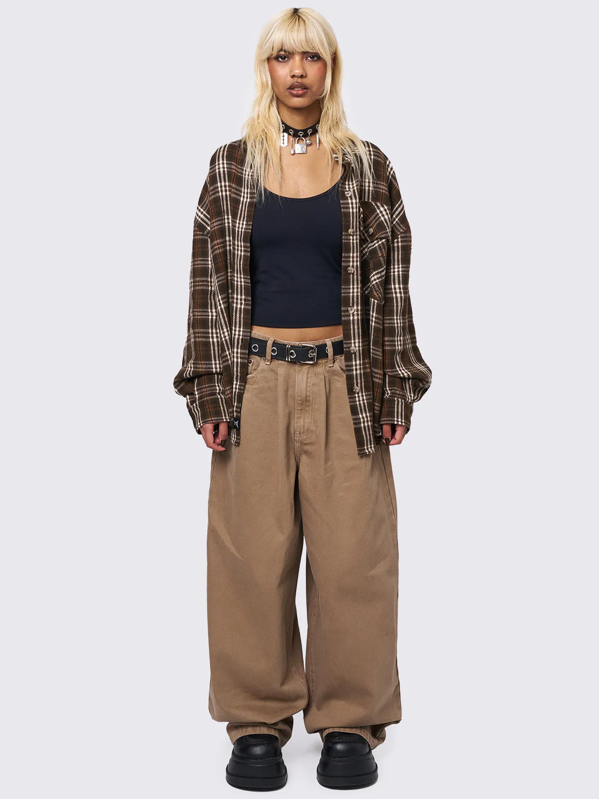 Ollie Beige Baggy Pants