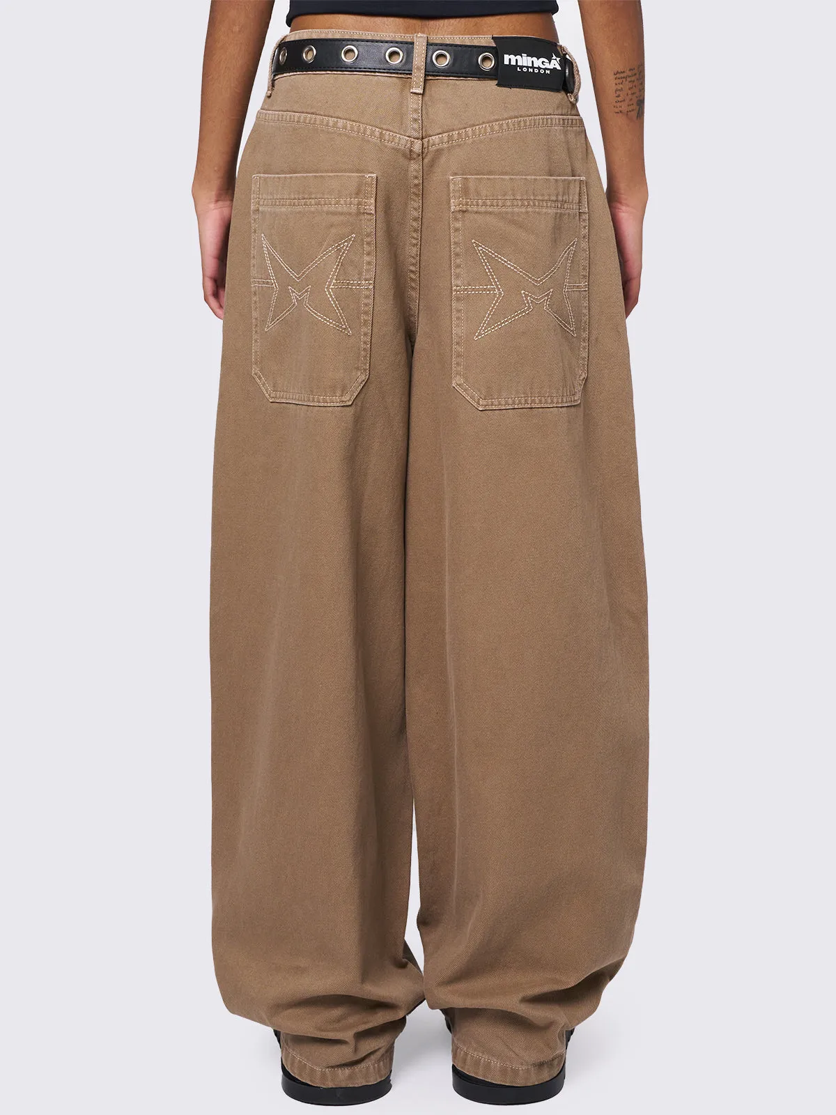 Ollie Beige Baggy Pants