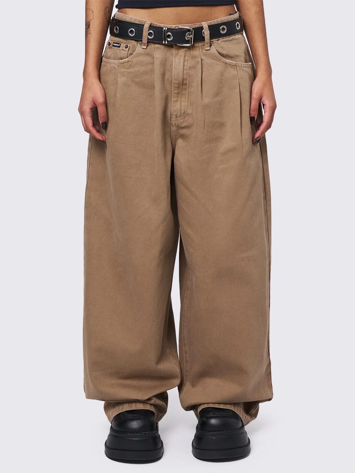 Ollie Beige Baggy Pants