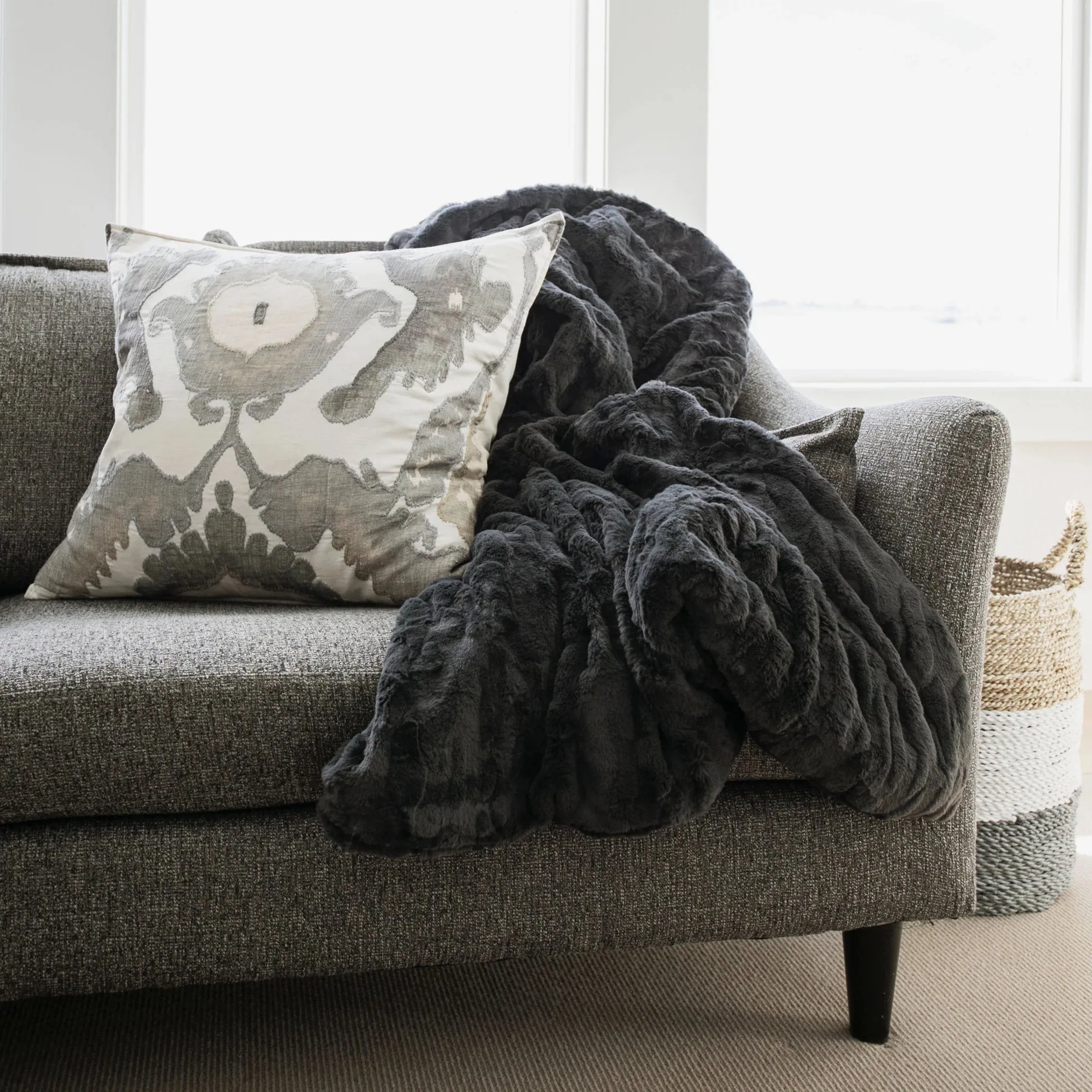 PATTERNED FAUX FUR THROW WEIGHTED BLANKETS