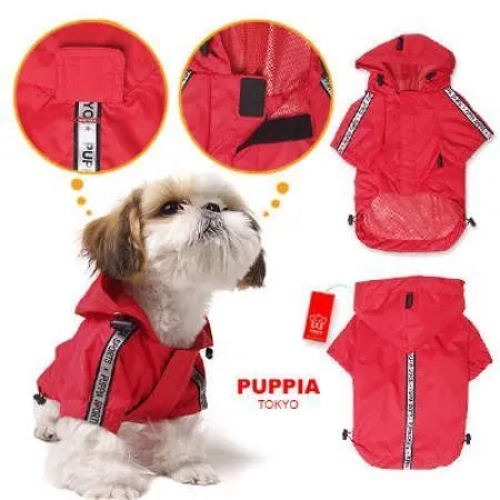 Puppia Base Dog Raincoat - Red